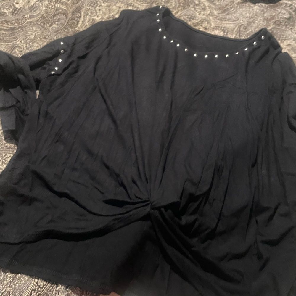 Chicos size XL Black Women's Top with Studded Detail excellent condition